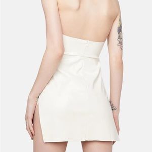 From L.A. With Love Mini Dress - white vinyl mini dress